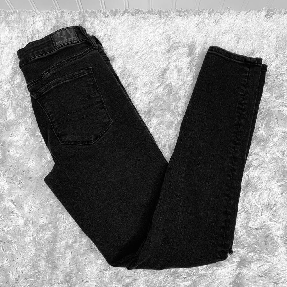 American Eagle Next Level Stretch Skinny Black Jeans Sz 4